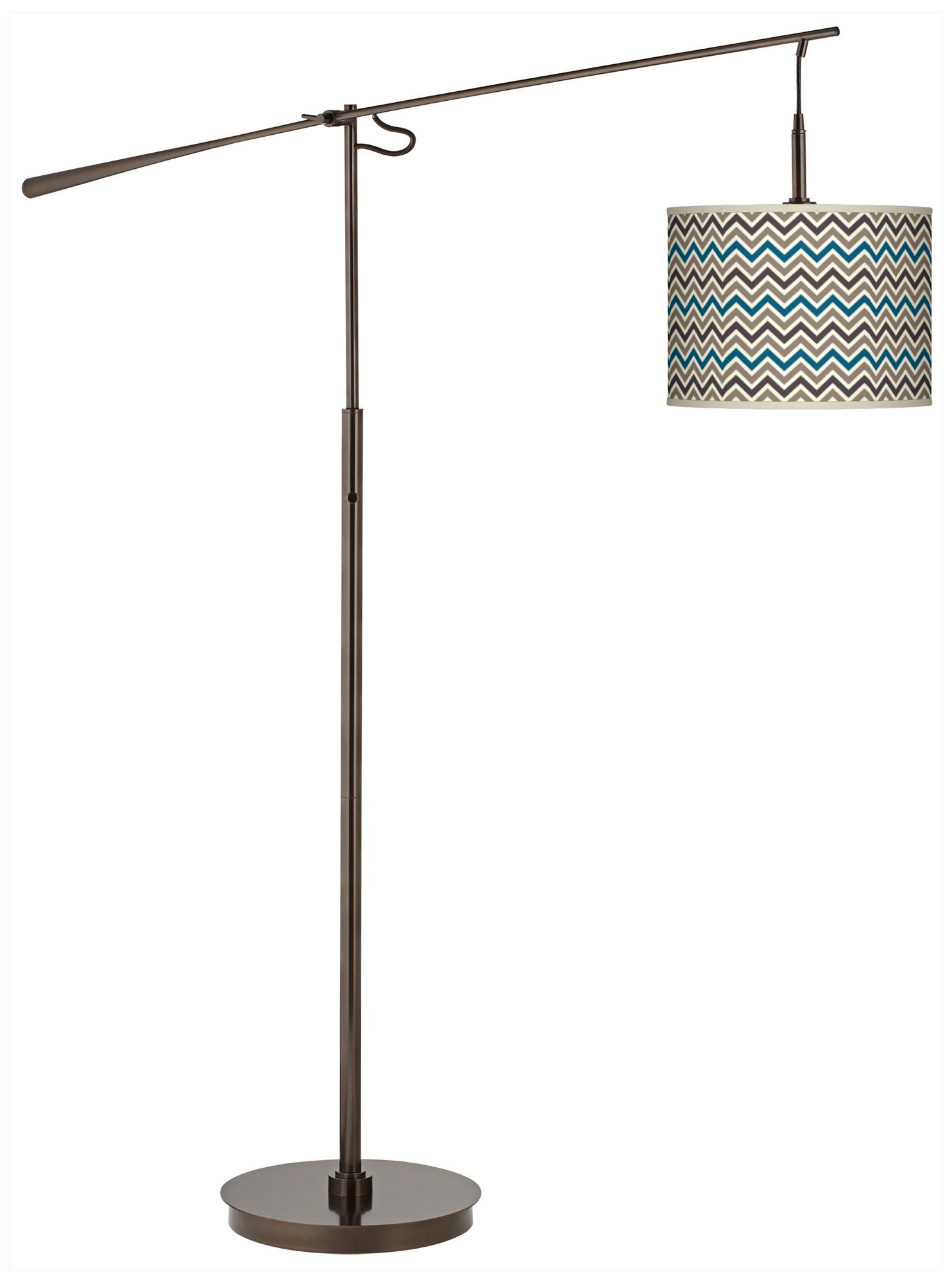 Zig Zag Giclee Glow Bronze Balance Arm Floor Lamp