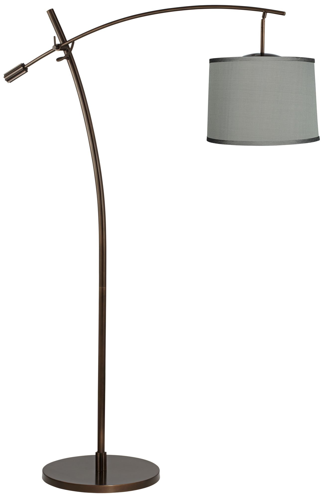 Tara Platinum Gray Shade Balance Arm Arc Floor Lamp