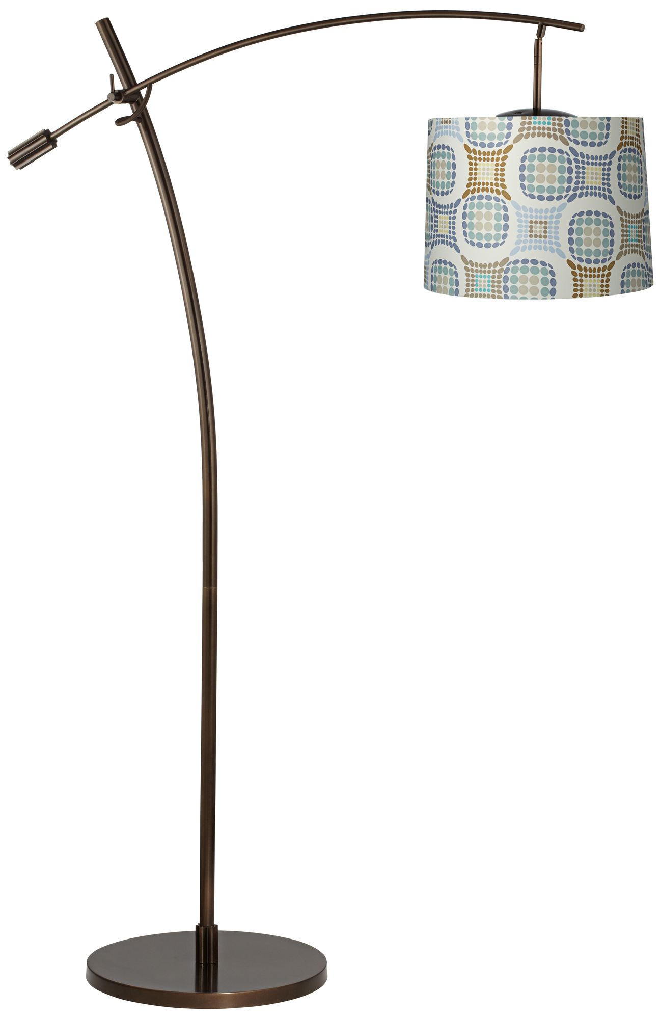 Tara Absract Dot Shade Balance Arm Arc Floor Lamp