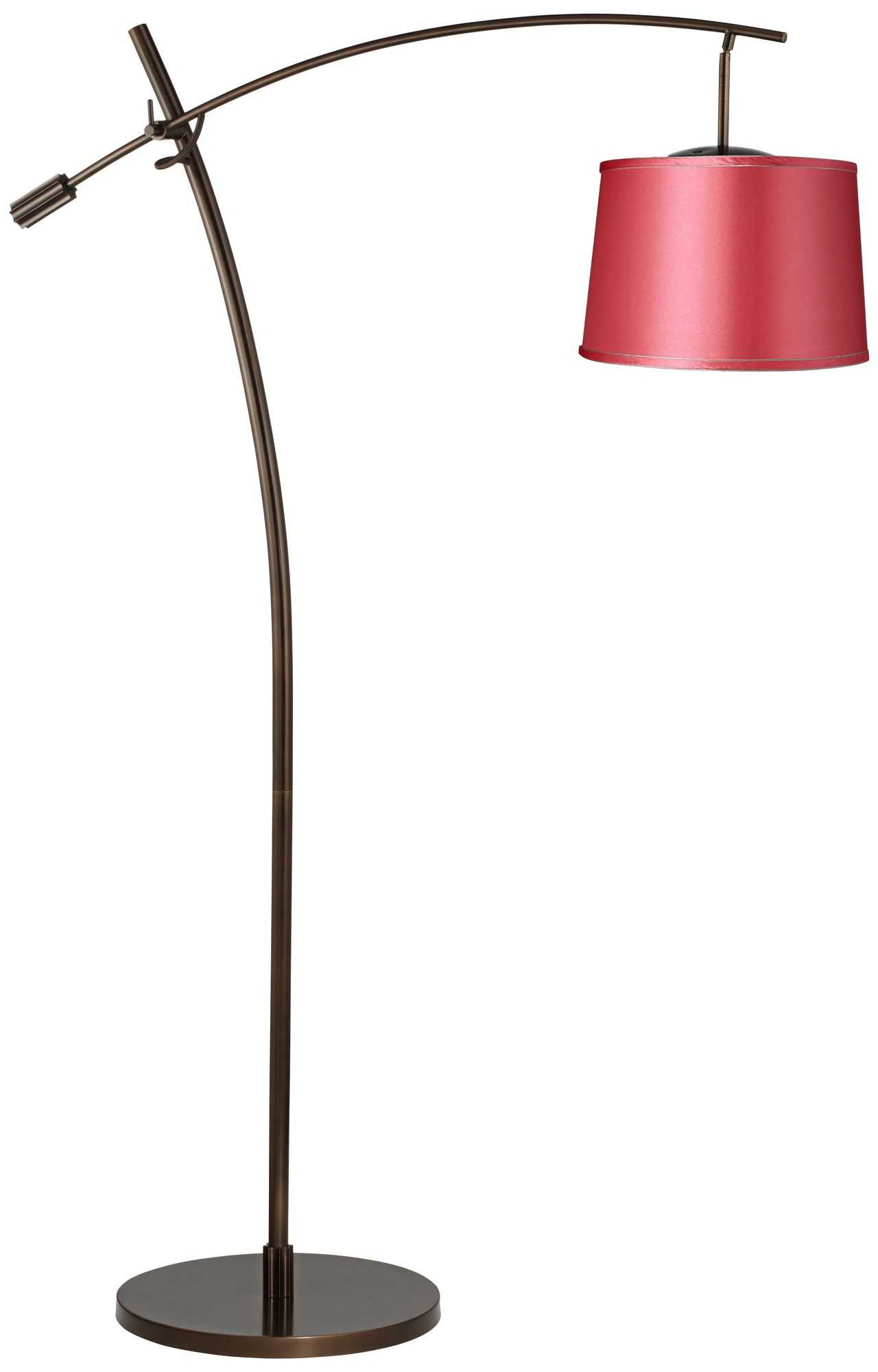Tara Jewel Hot Pink Shade Balance Arm Arc Floor Lamp