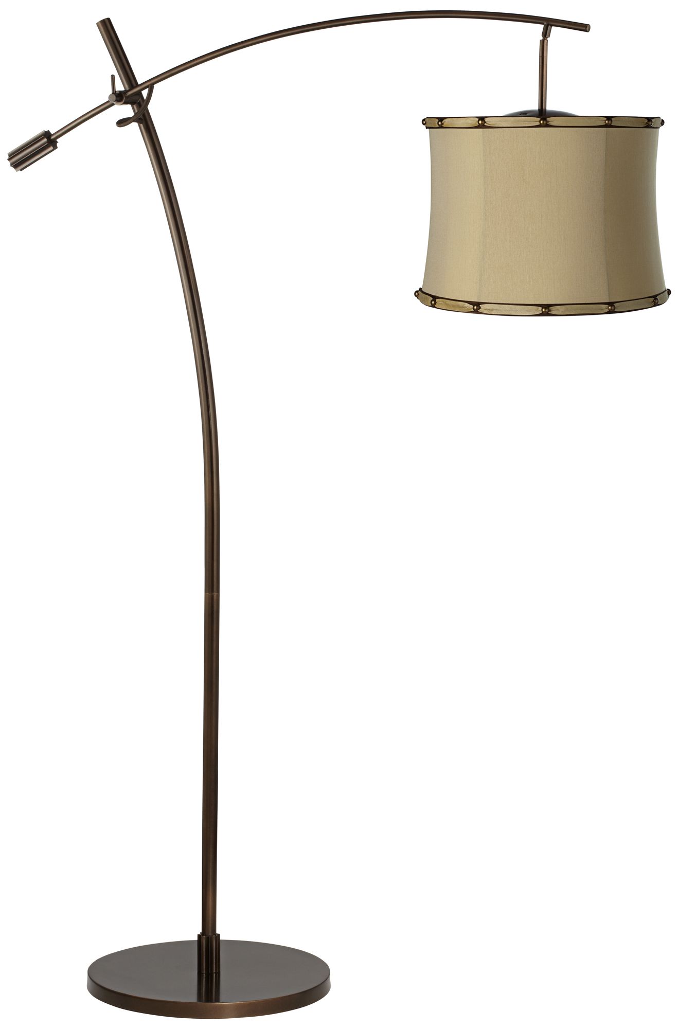 Tara Morell Almond Shade Balance Arm Arc Floor Lamp