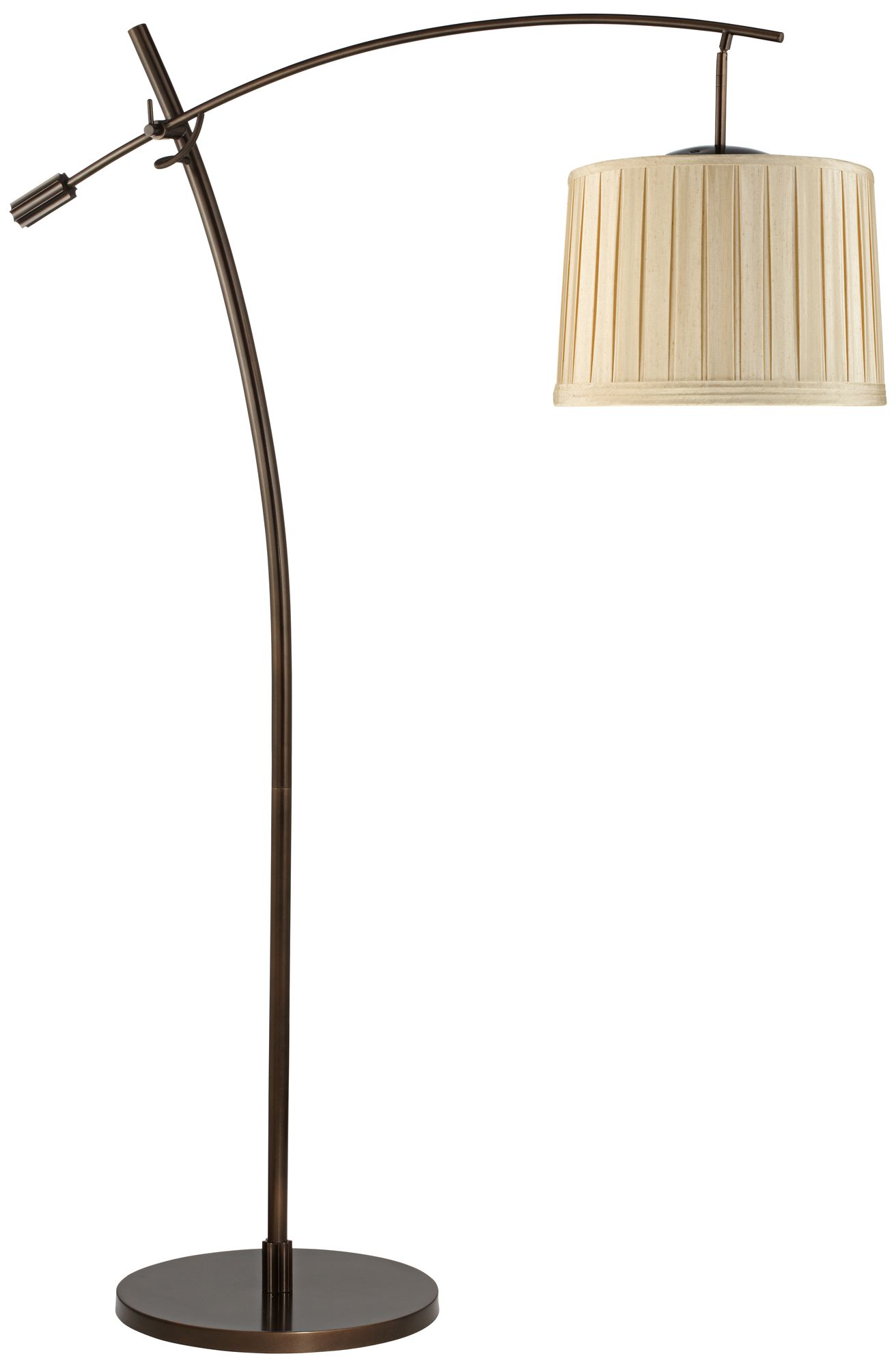 Tara Silken Cream Shade Balance Arm Arc Floor Lamp