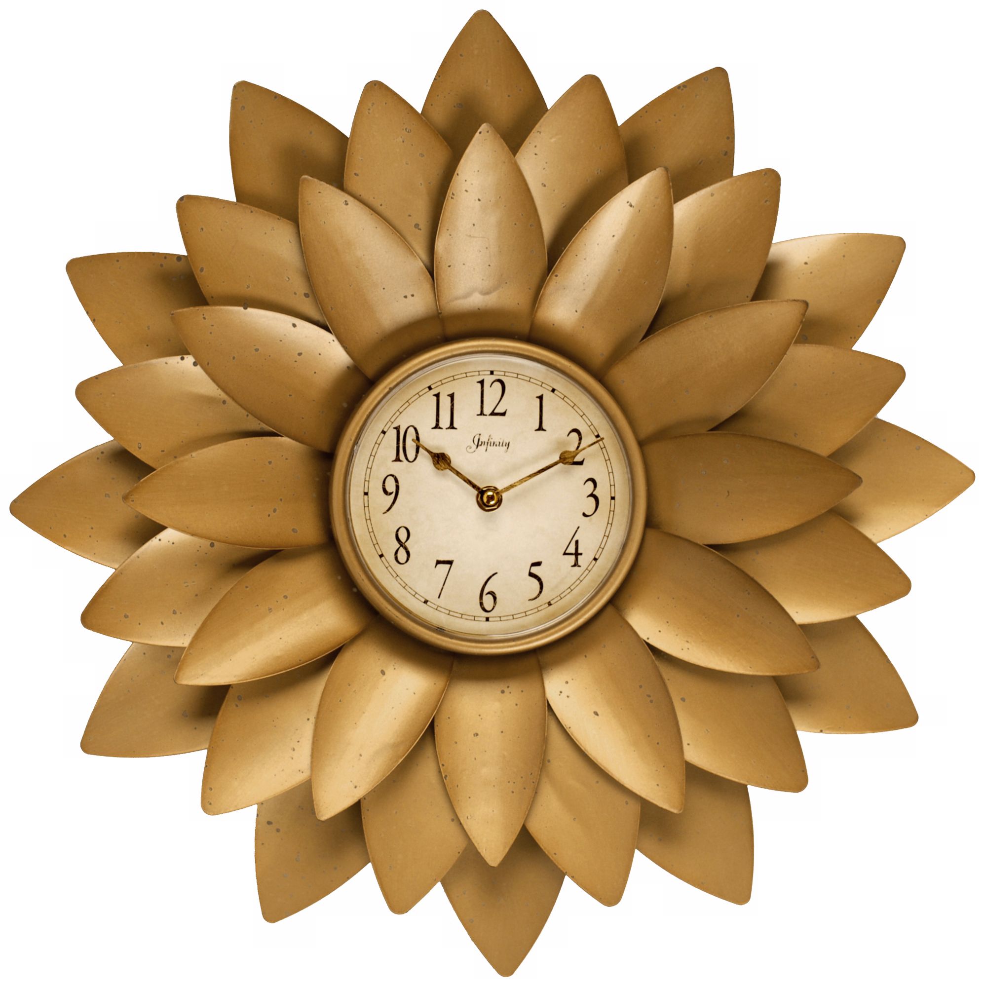Midas 20" Round Petal Gold Wall Clock