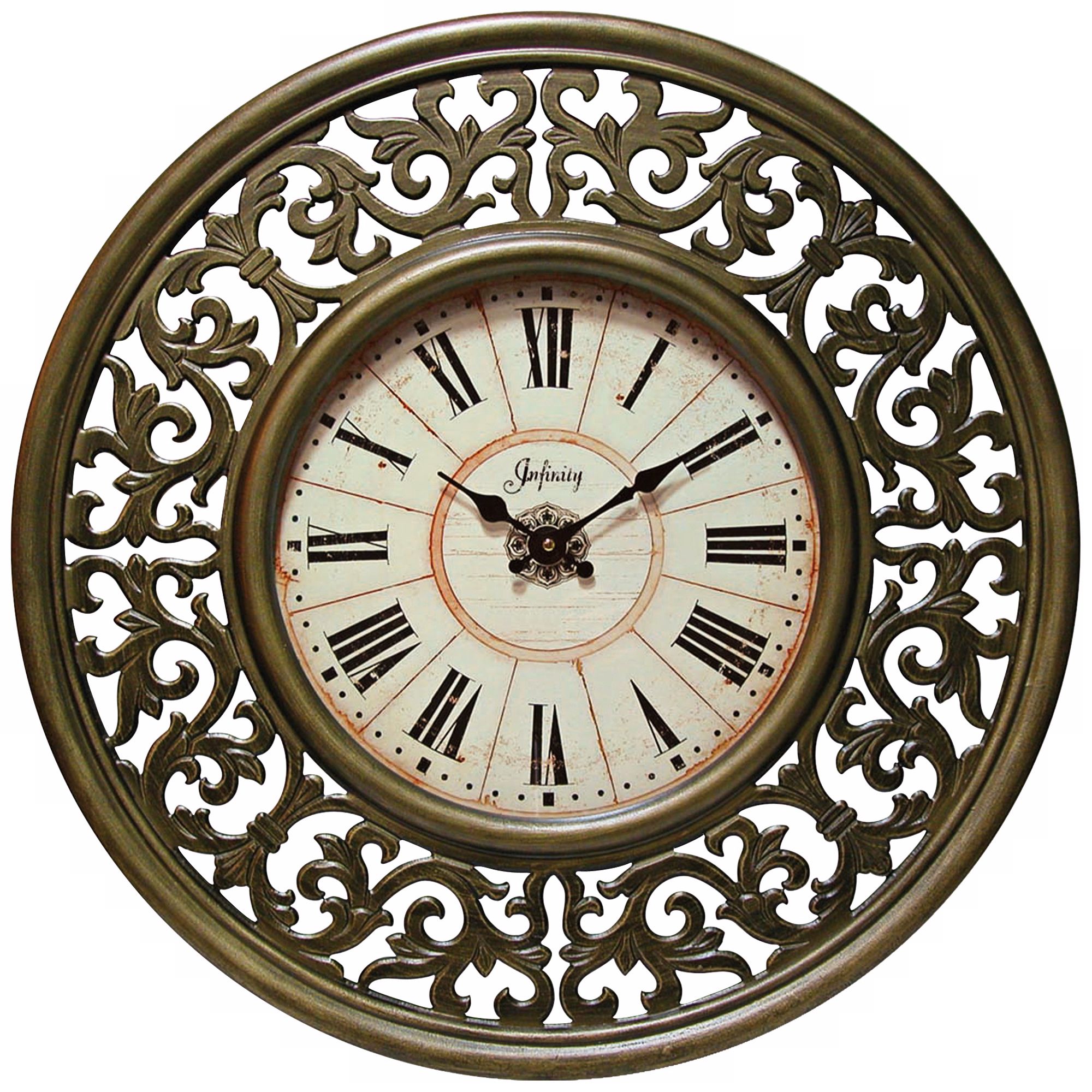 Crescendo 26" Wide Scroll Design Gold Wall Clock