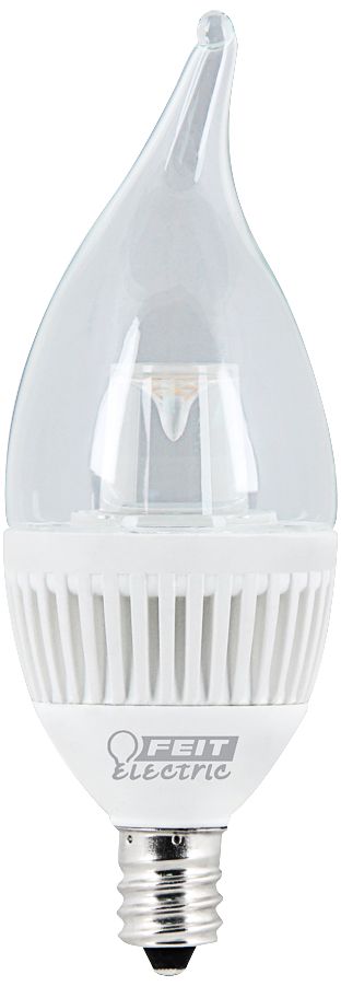 LED 4.8 Watt Flame Tip Candelabra  Bulb