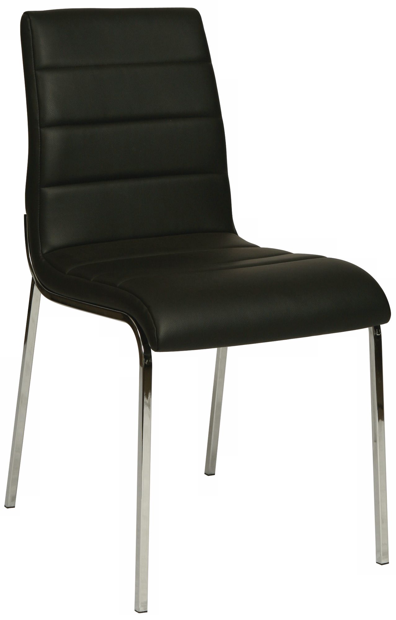 Fort James Black Faux Leather Side Chair