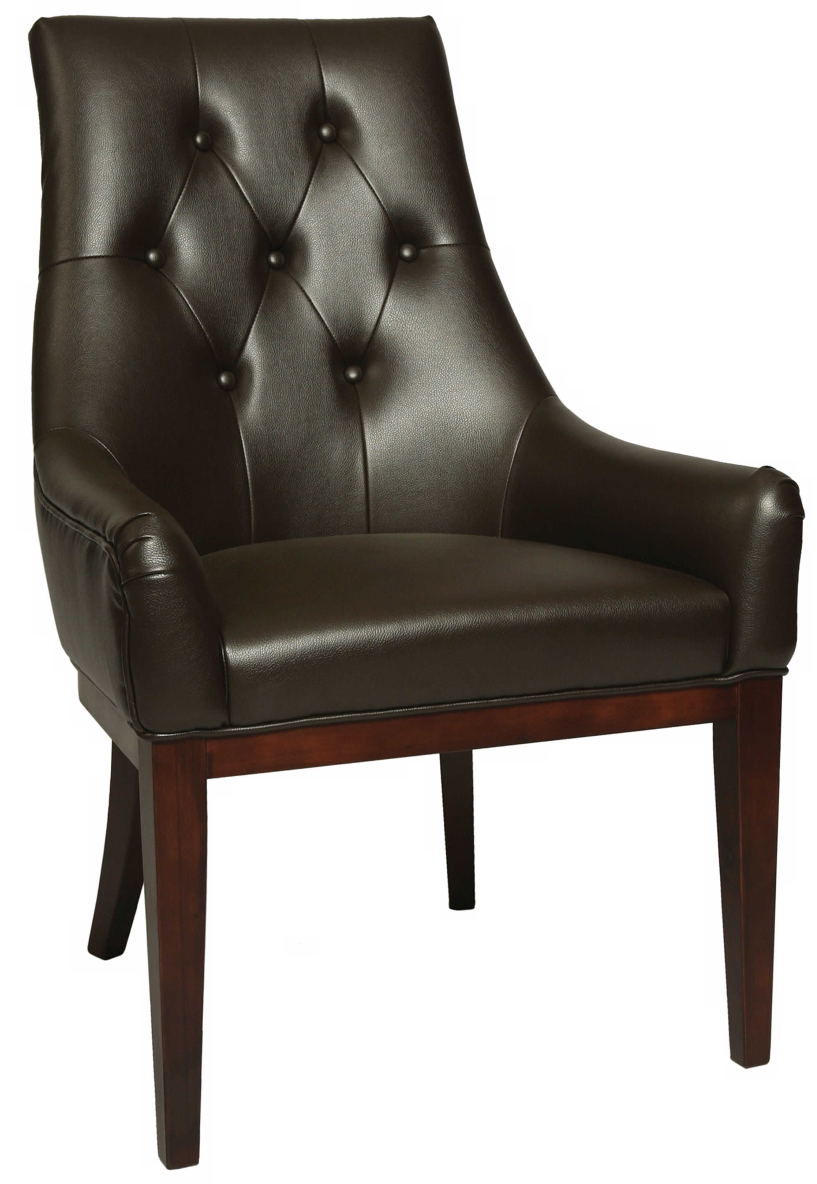 Firzouzeh Brown Bonded Leather Side Chair