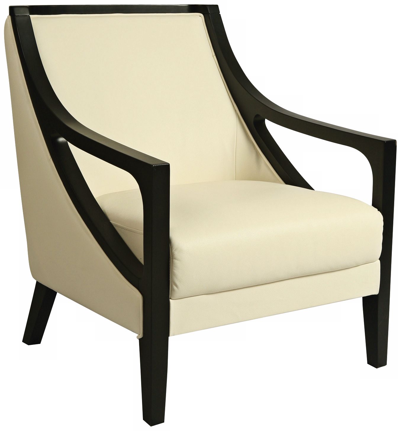 Fouquet White Leather Club Chair