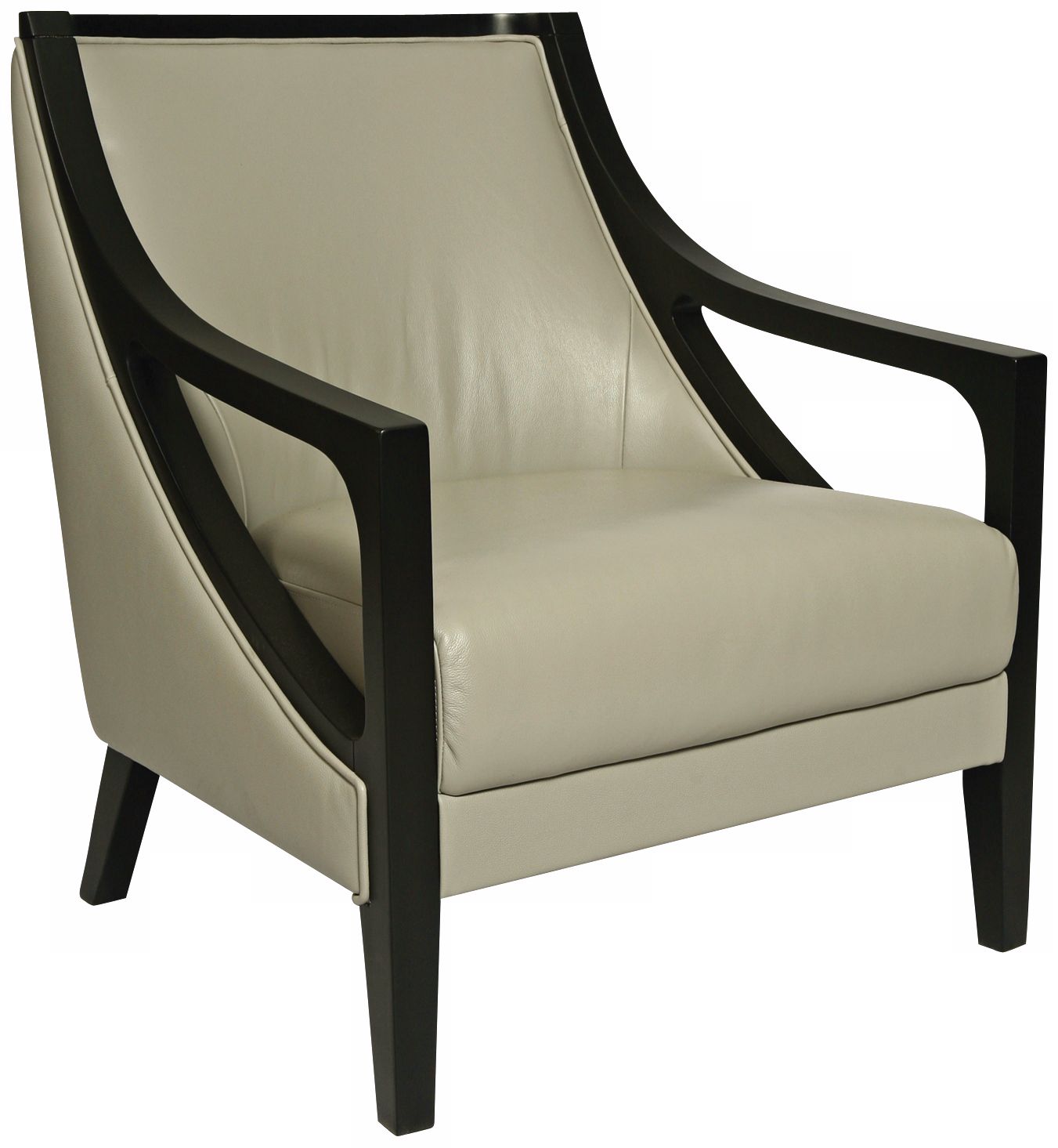 Fouquet Gray Leather Club Chair