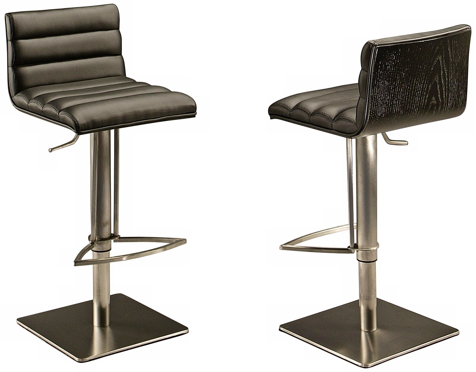 Dubai Stainless and Black Hydraulic Barstool