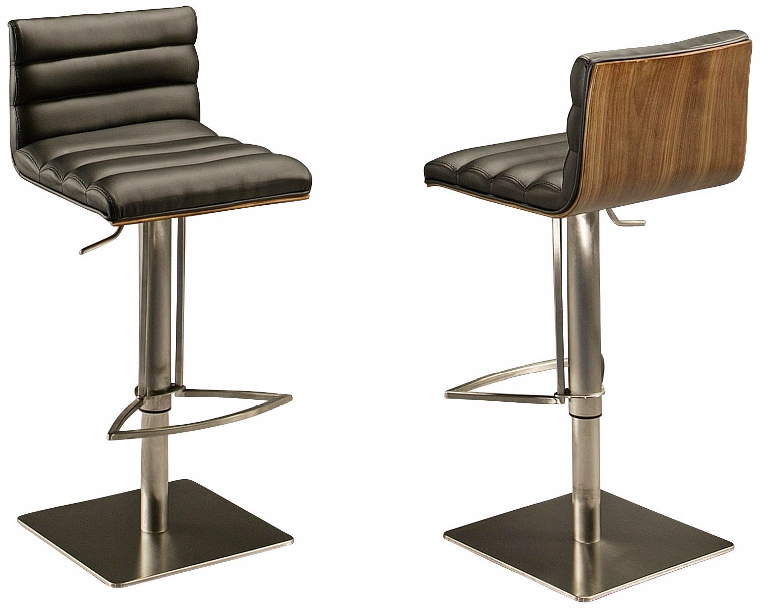 Dubai Walnut and Black Hydraulic Barstool