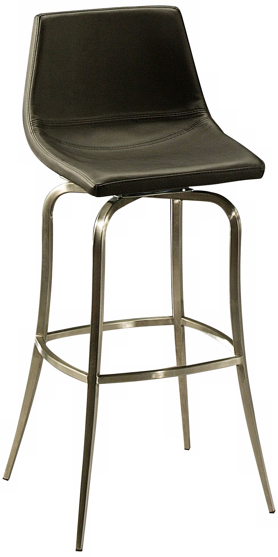 Diamond Pearl 26" Black and Stainless Swivel Counter Stool