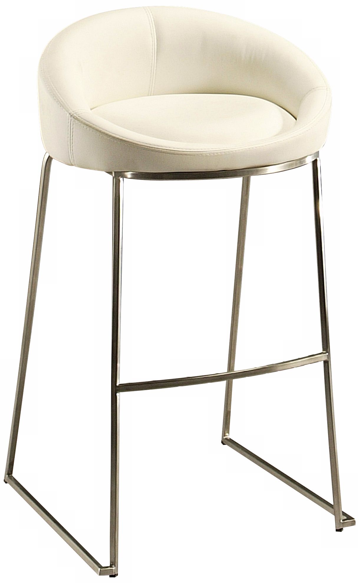 DiSinistra 26" Stainless Steel and Ivory Counter Stool
