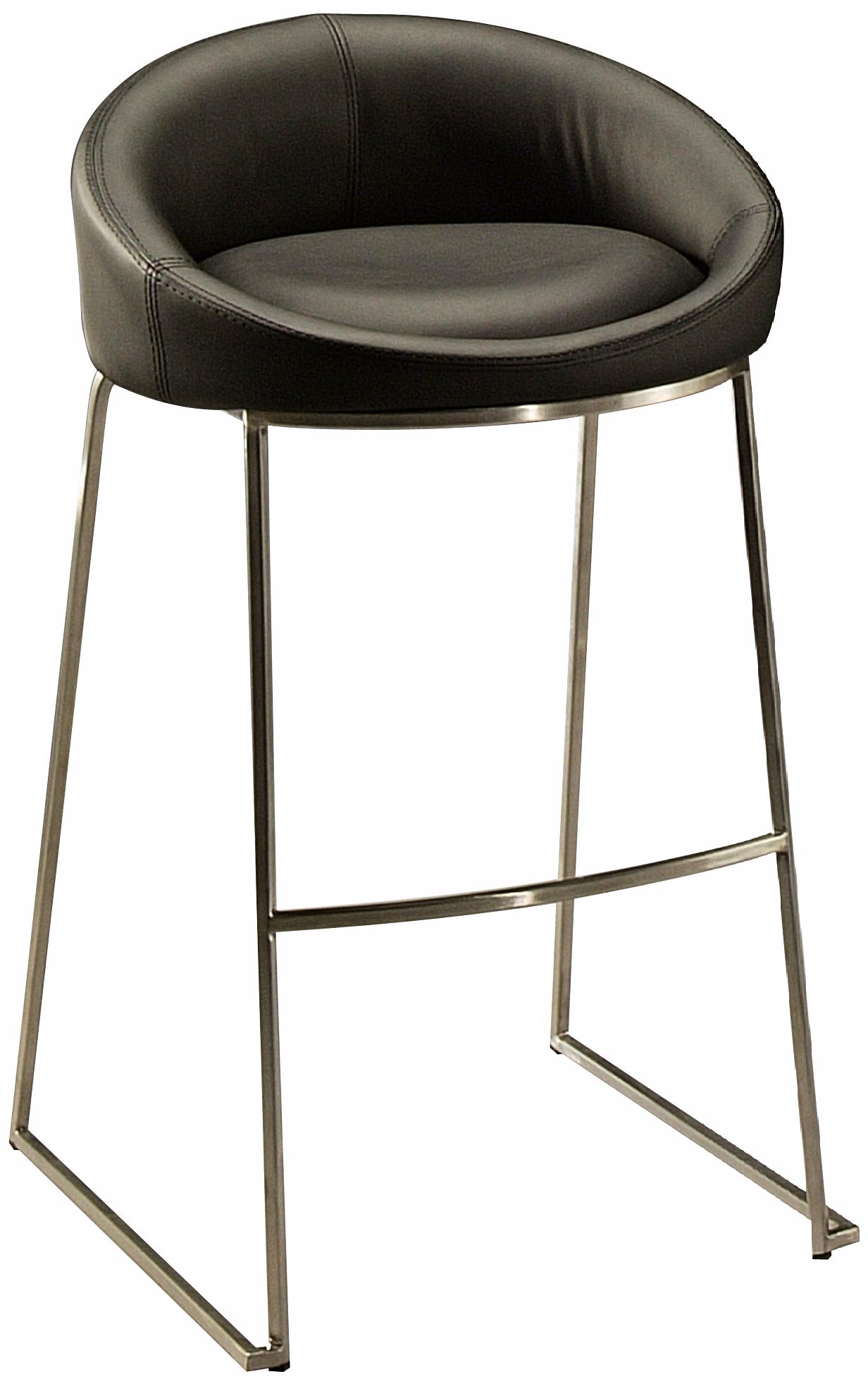DiSinistra 26" Stainless Steel and Black Counter Stool