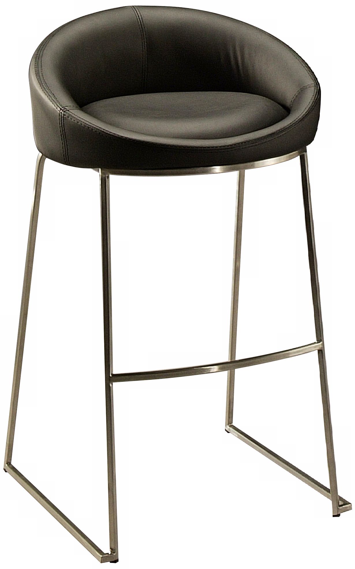DiSinistra 30" Stainless Steel and Black Bar Stool