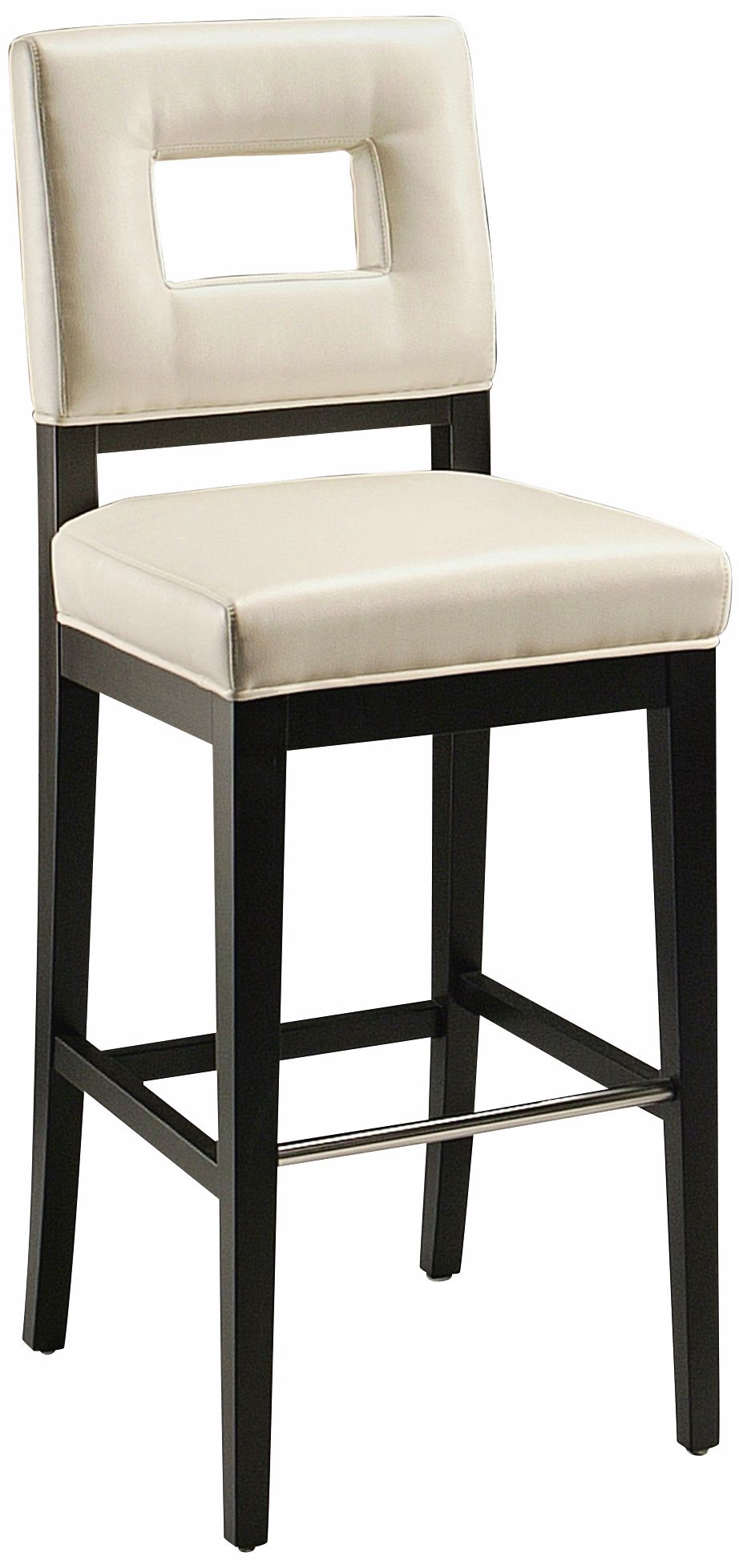 Hajime 30" White Bonded Leather Bar Stool