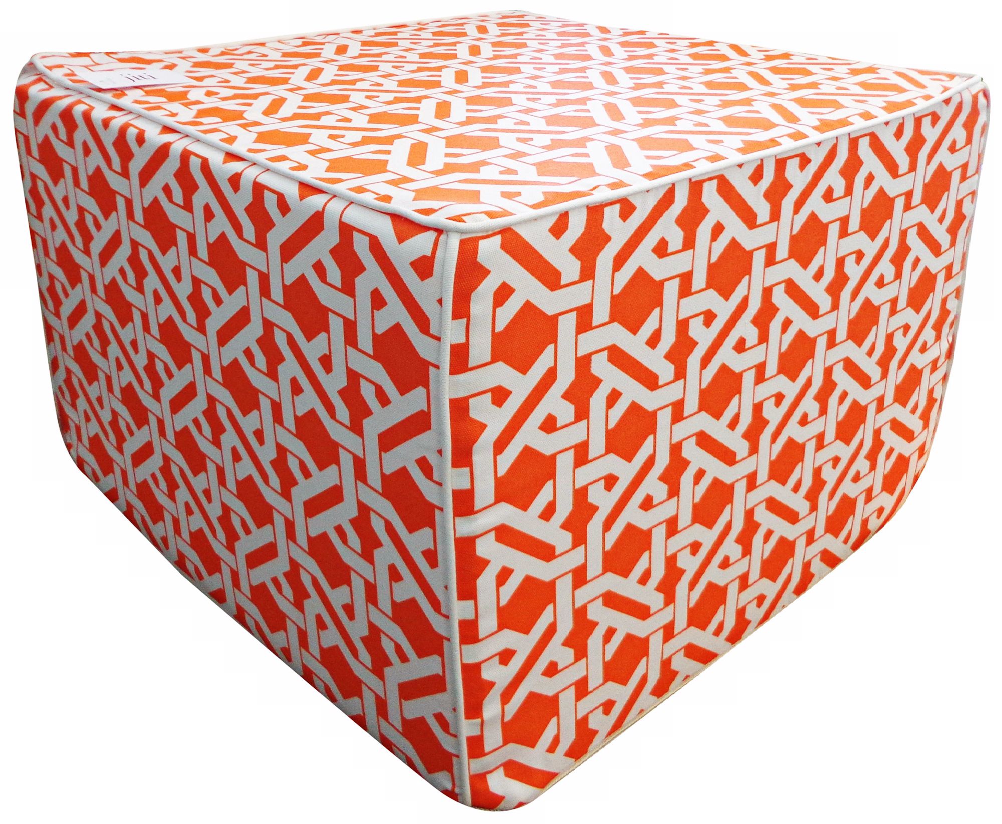 Istanbul Weave Square Orange Ottoman