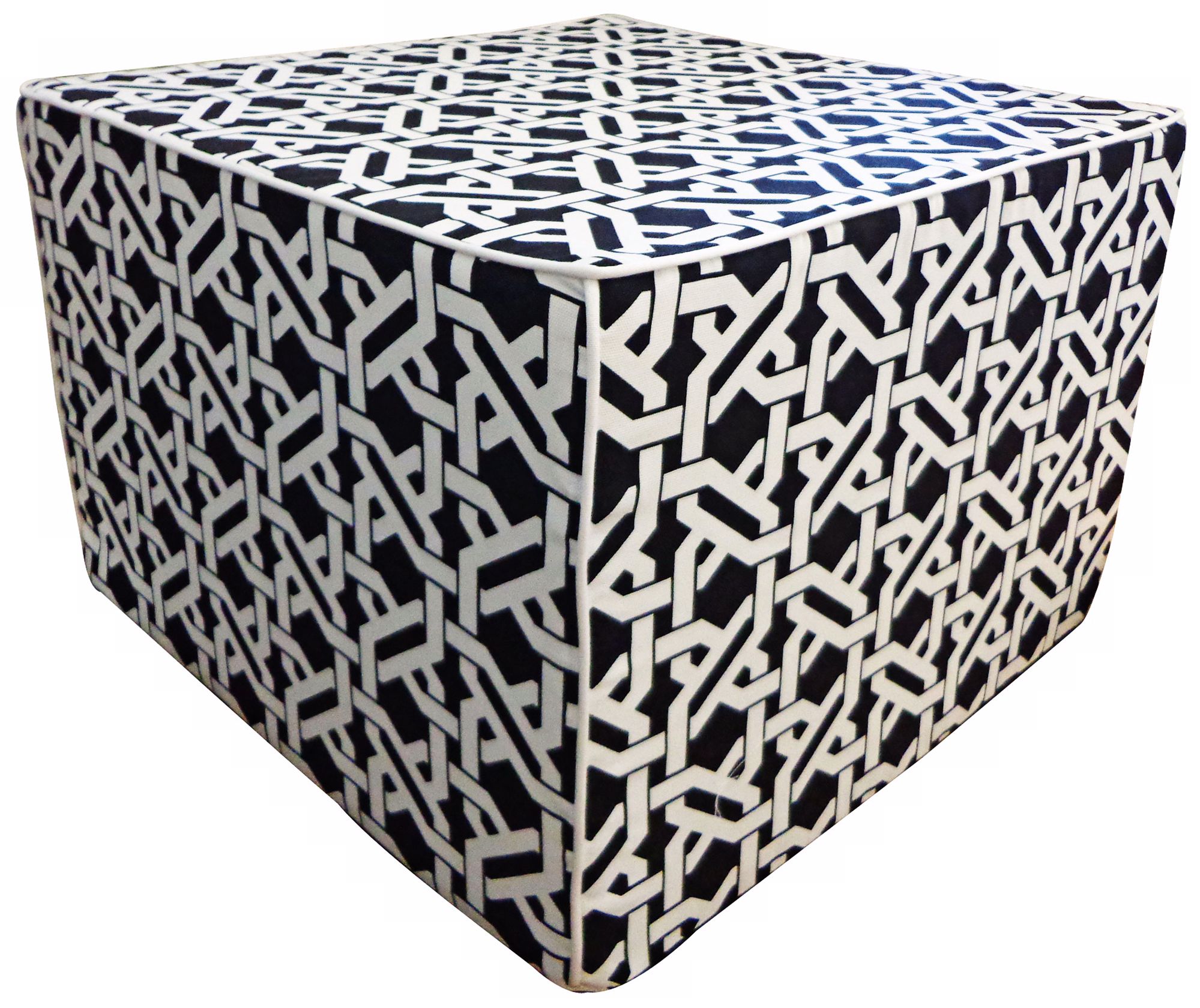 Istanbul Weave Square Black Ottoman