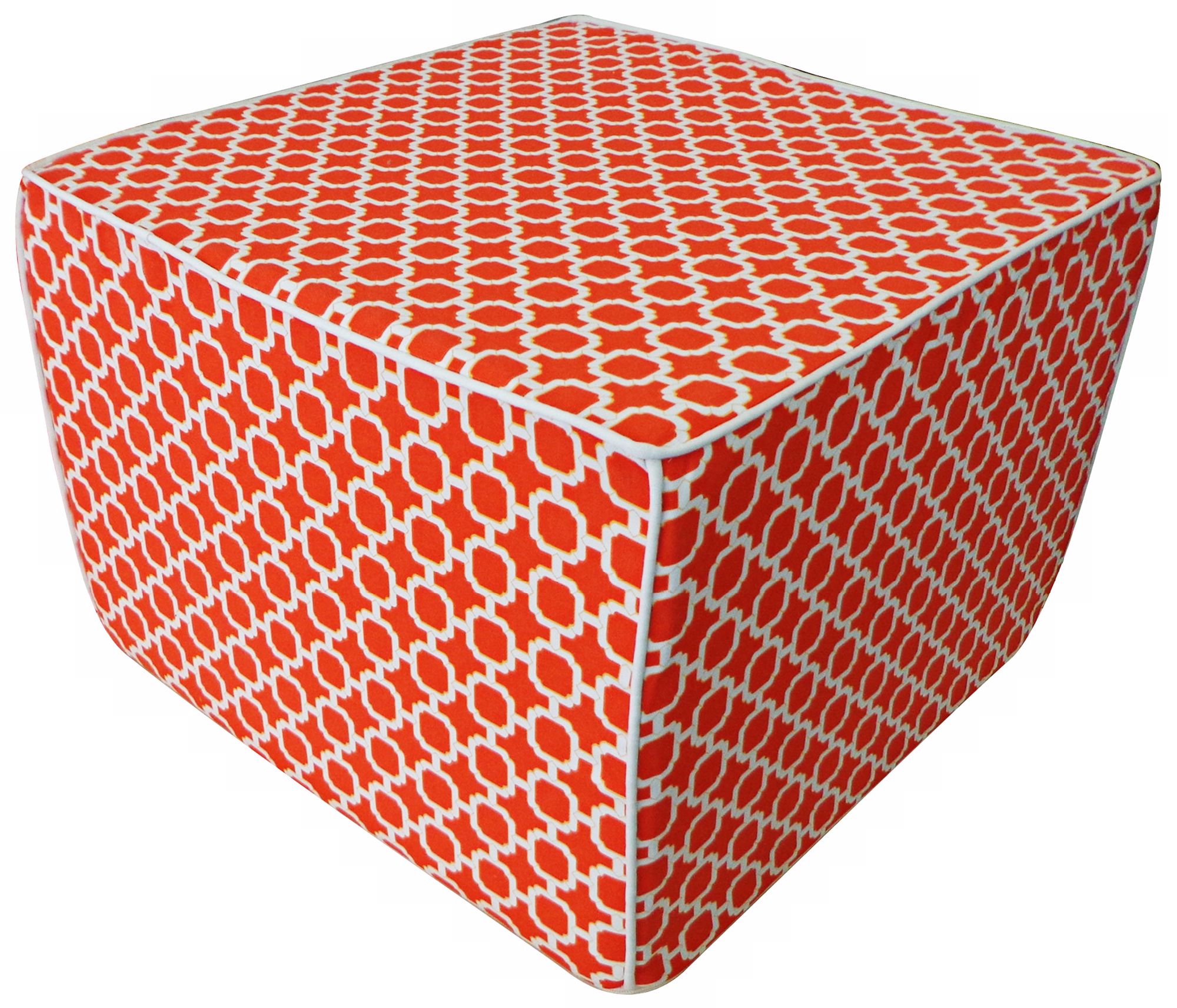 Blocks Square Orange Ottoman