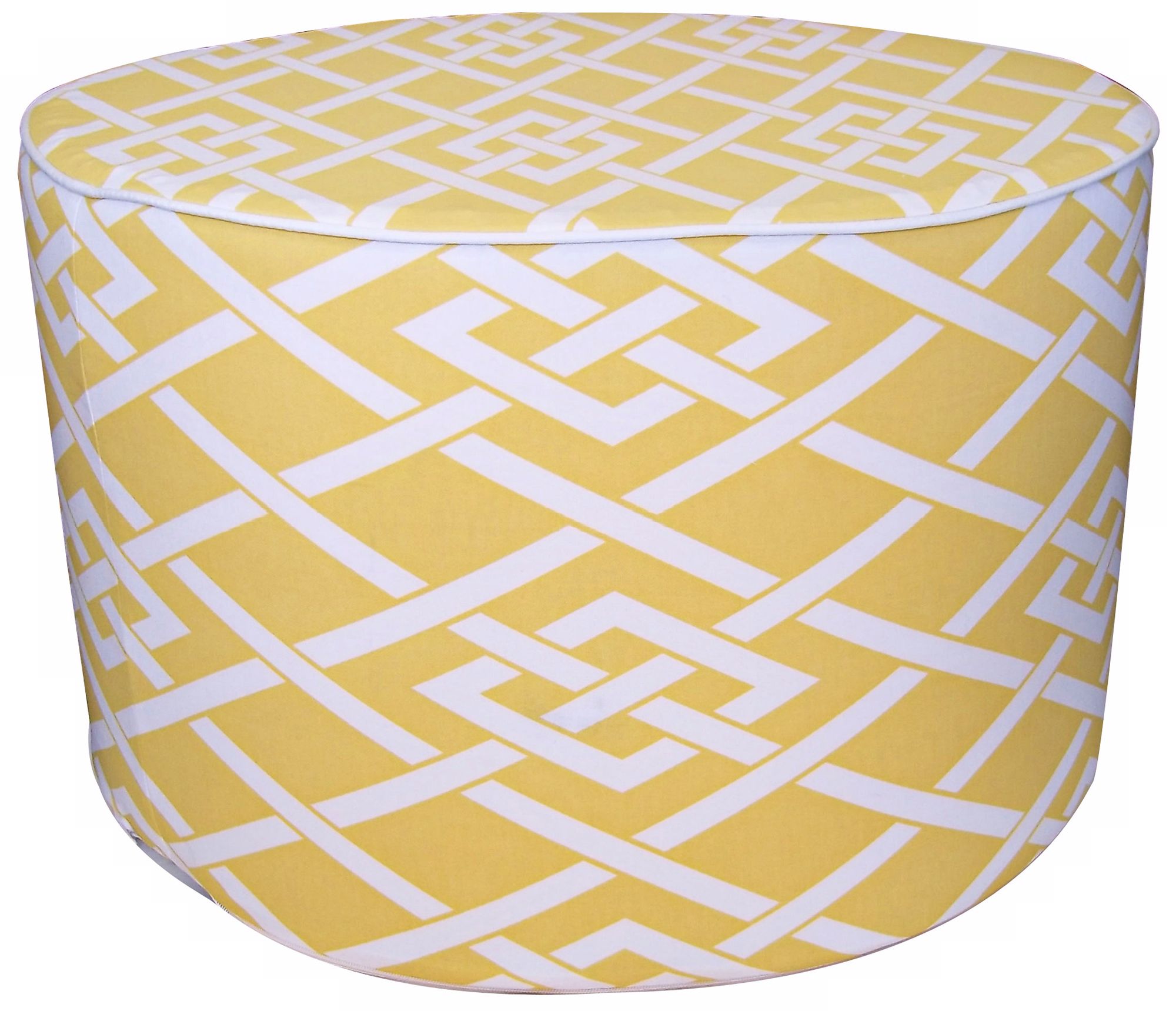 Point Round Yellow Ottoman
