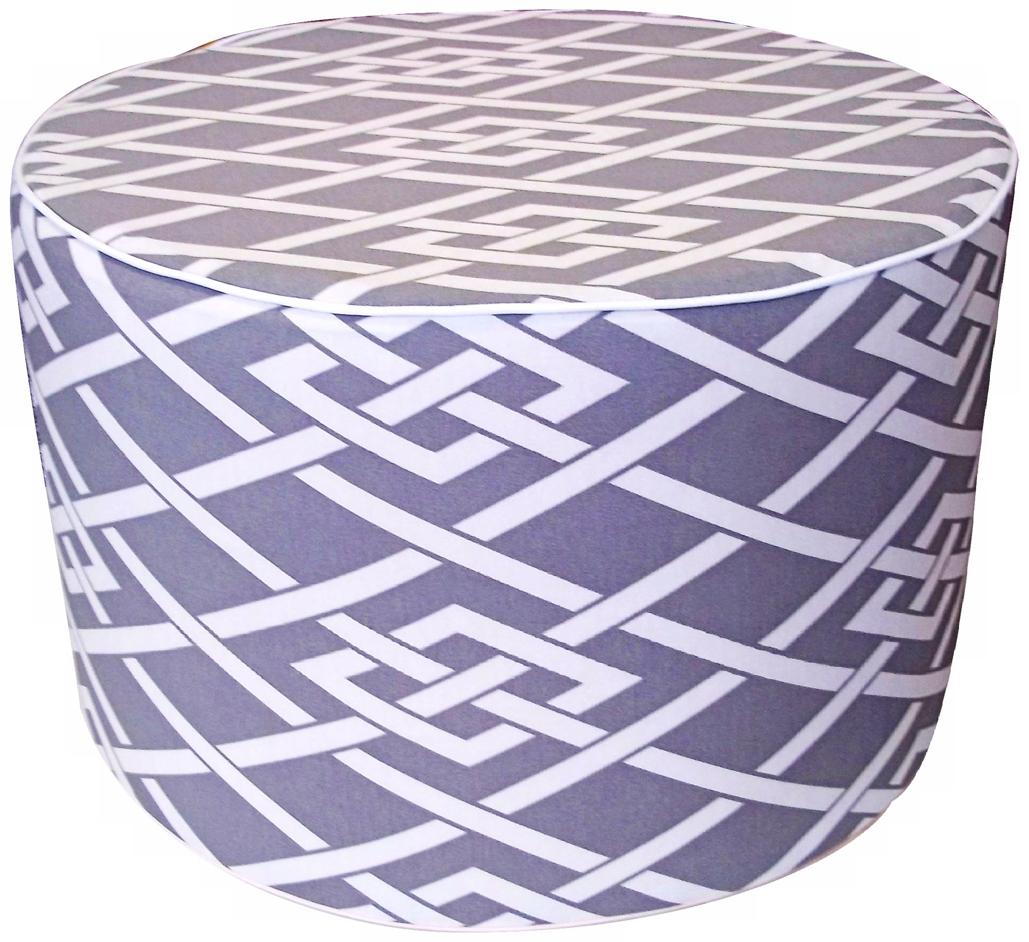 Point Round Grey Ottoman
