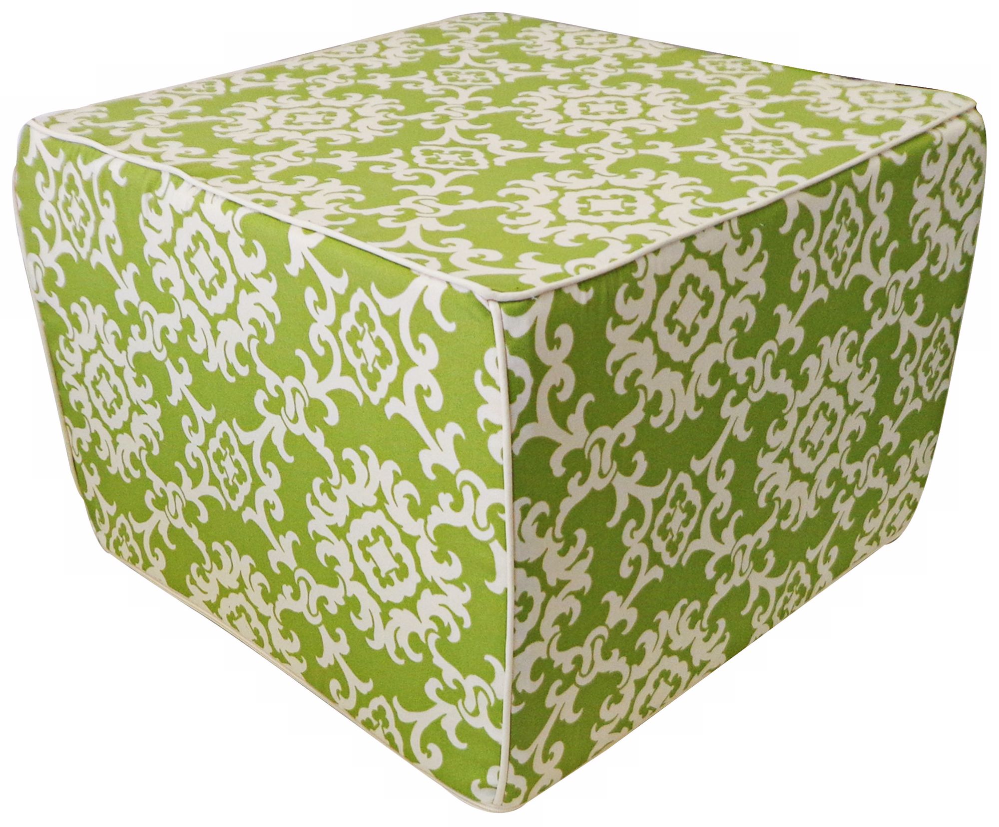 Alvin Outdoor Square Green Ottoman