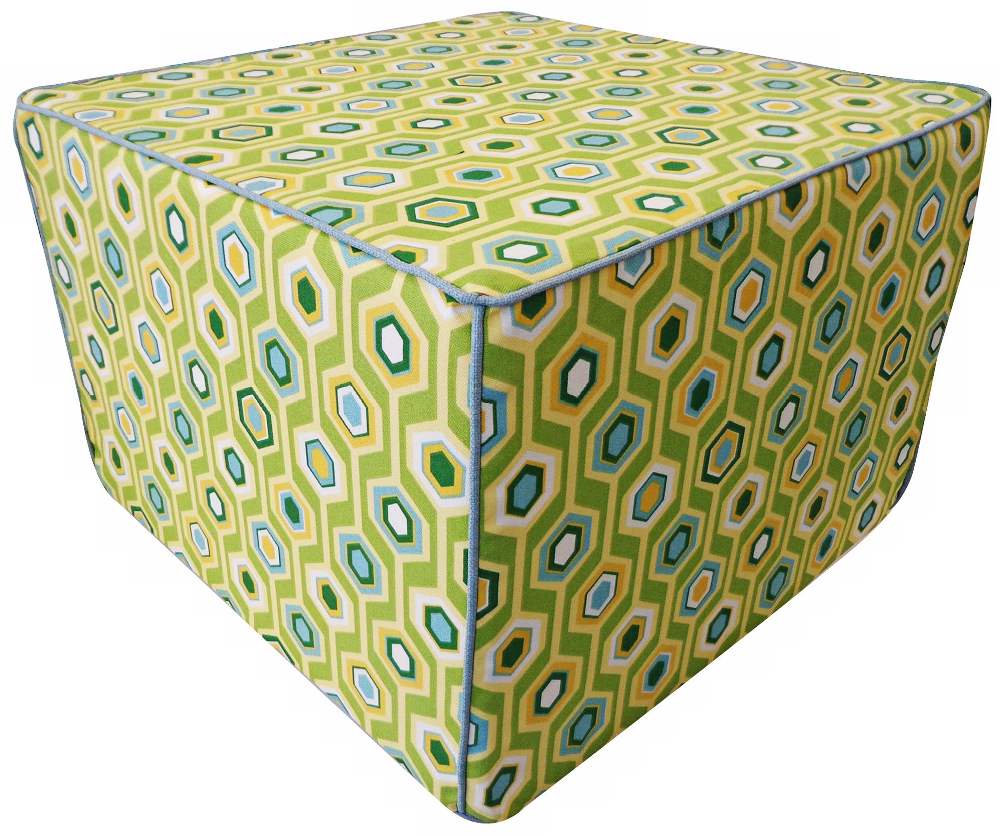Recoleta Outdoor Square Green Ottoman