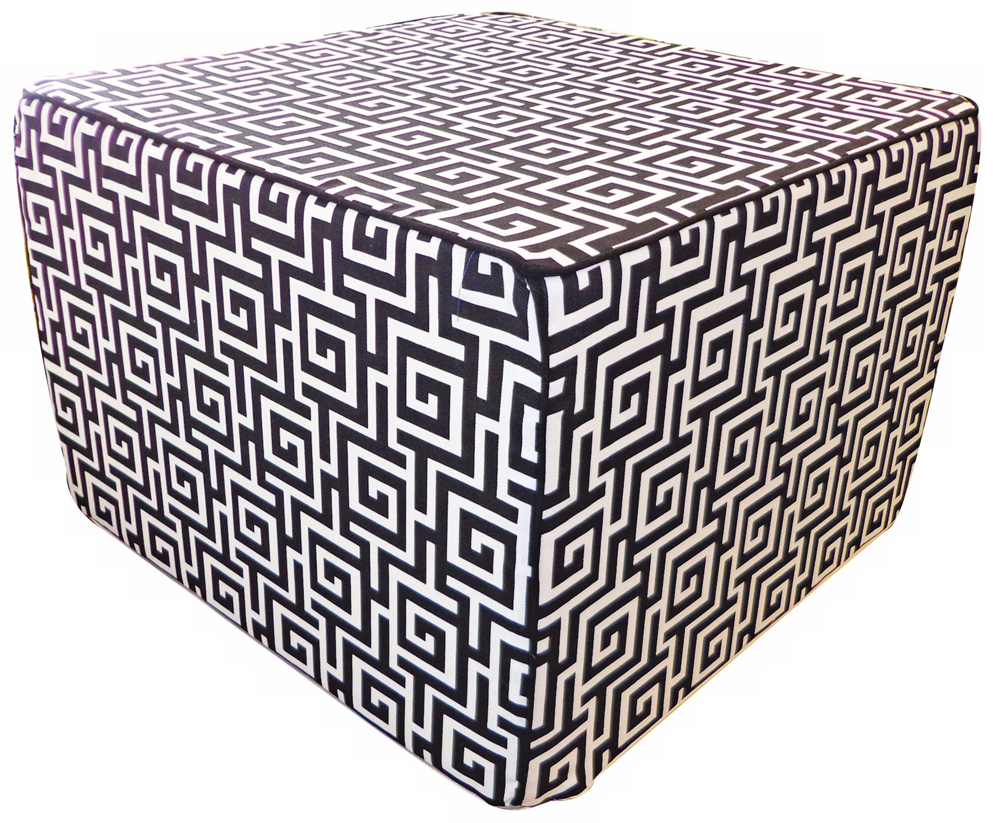 Puzzle Outdoor Square Black Ottoman
