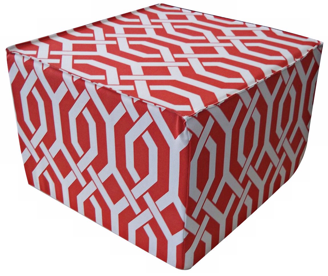 Fork Outdoor Square Red Ottoman