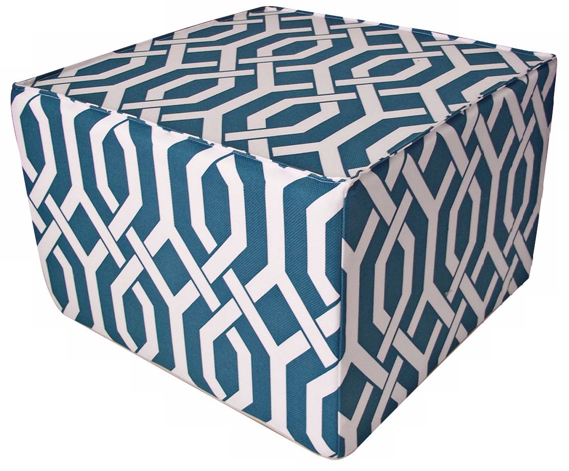 Fork Outdoor Square Teal Ottoman
