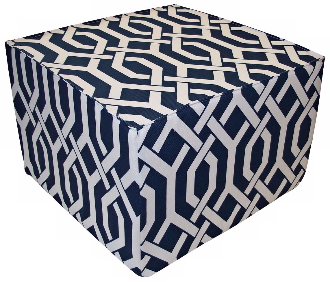 Fork Outdoor Square Navy Ottoman