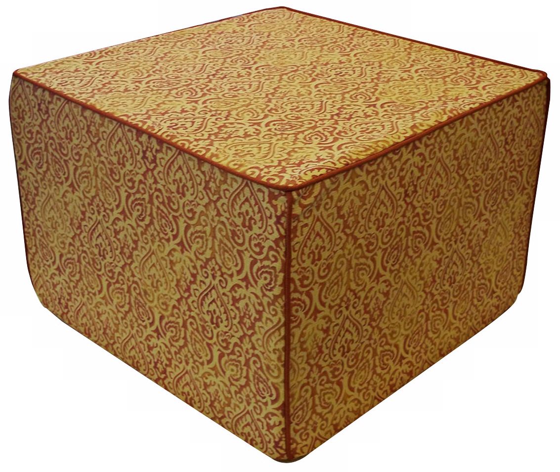 Jaipur Outdoor Square Orange Ottoman
