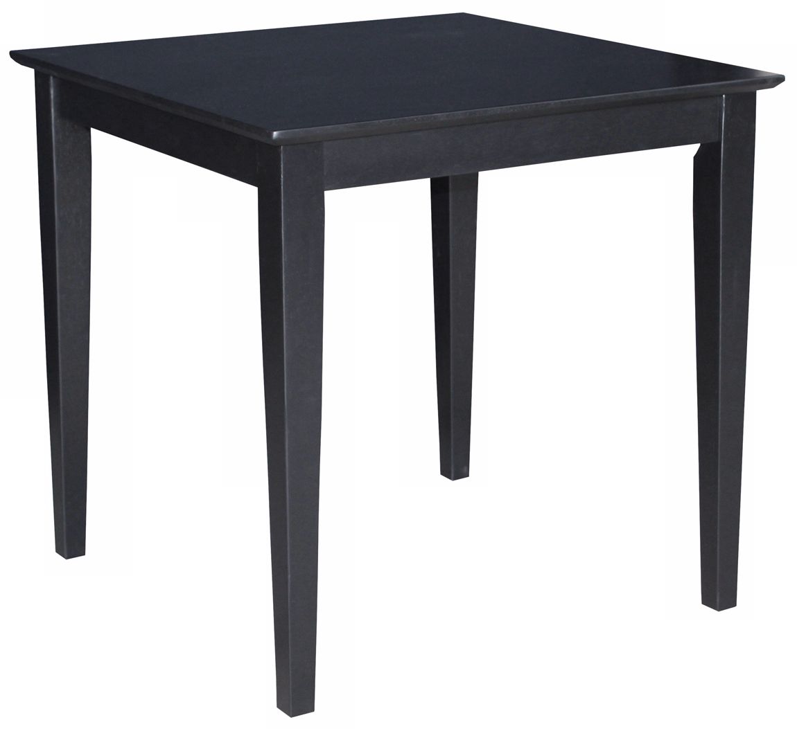 Solid Wood 30" Square Black Shaker Leg Table