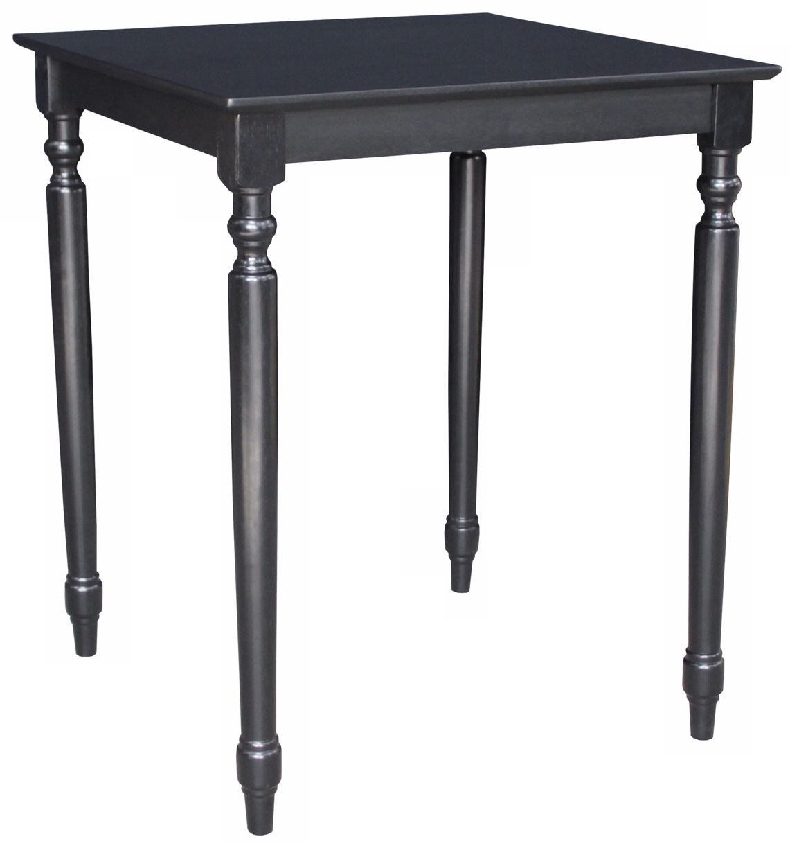 Solid Wood 36" High Turned Leg Black Table