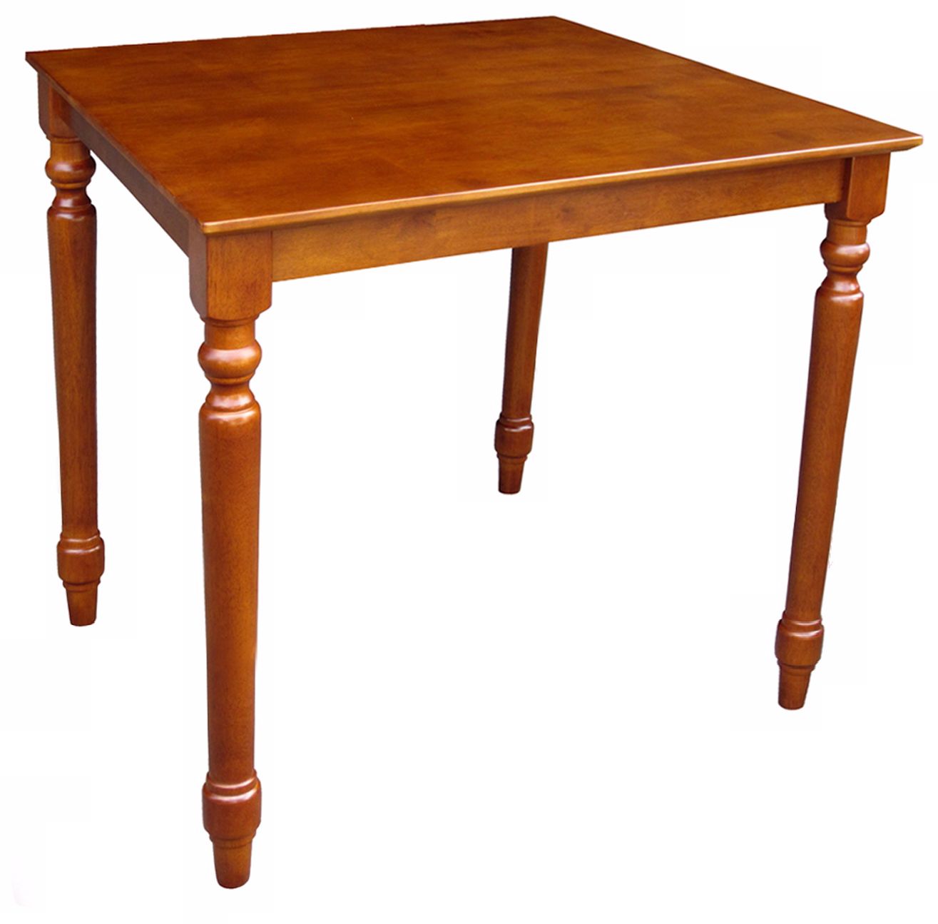 Solid Wood 30" Square Cottage Oak Turned Leg Table