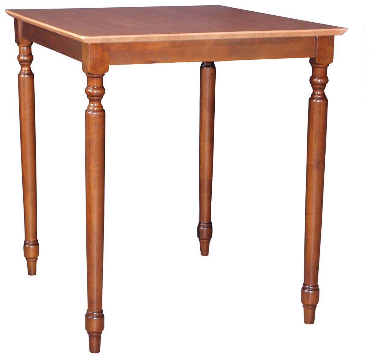 Solid Wood 36" High Turned Leg Cinnamon Table