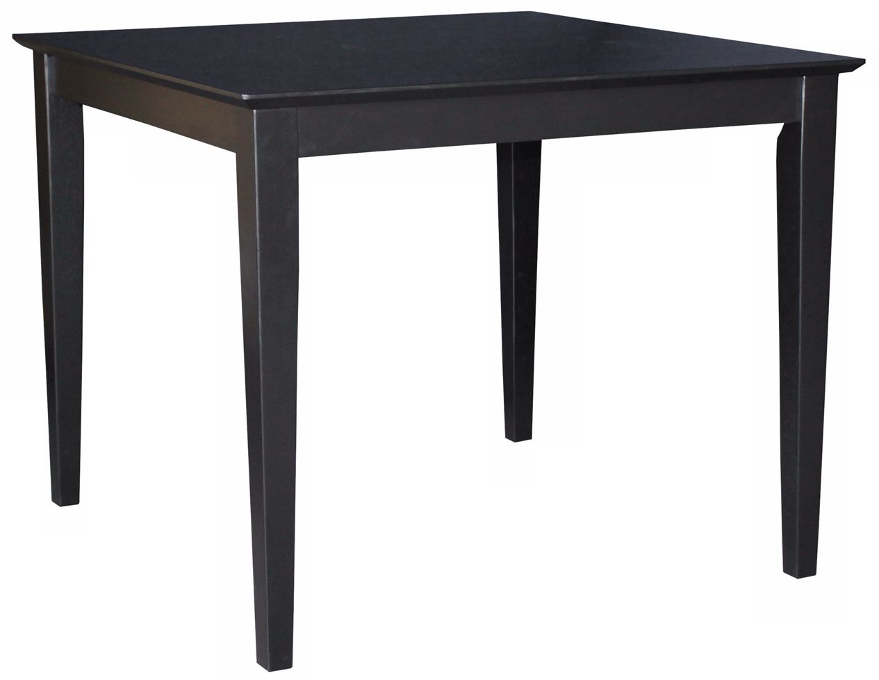 Solid Wood 36" Square Black Shaker Leg Table
