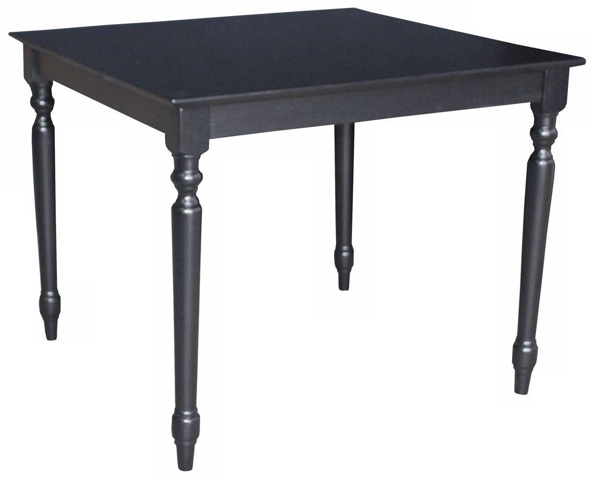 Solid Wood 36" Square Black Turned Leg Table