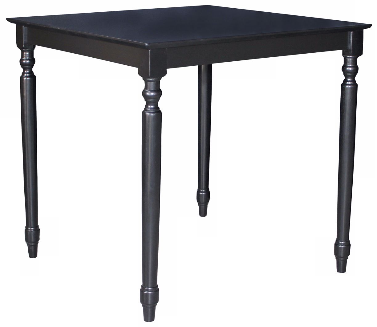 Solid Wood 36" High Black Turned Leg Table