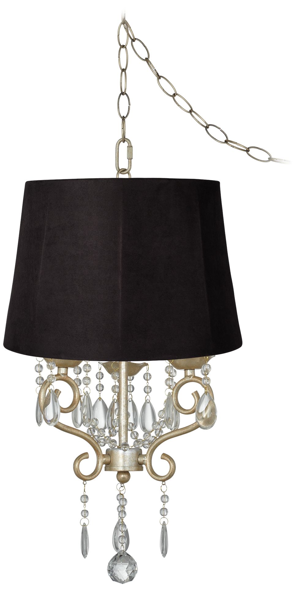 Conti 16" Wide Mini Swag Chandelier with Faux Suede Shade