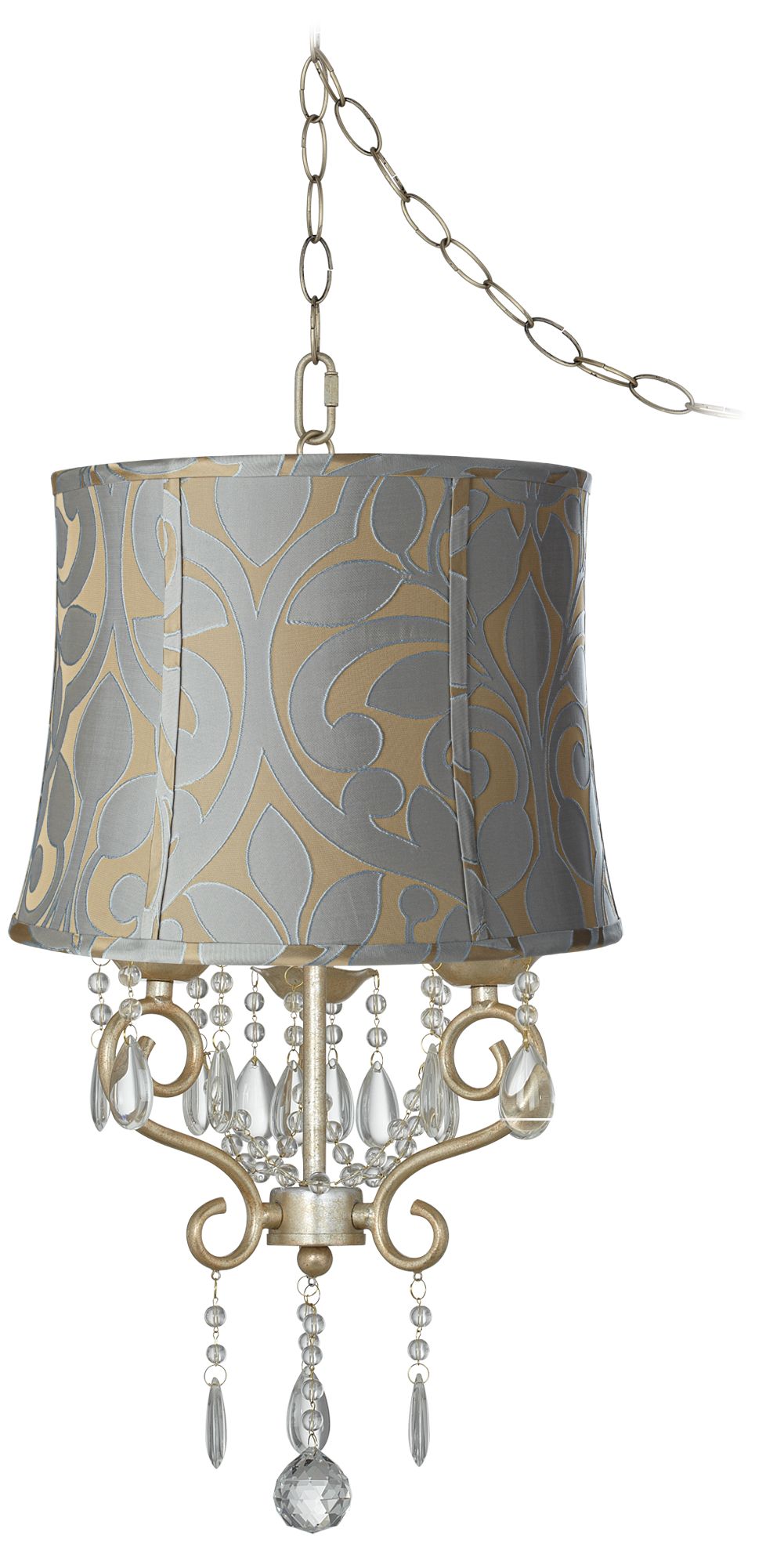 Conti 16" Wide Mini Swag Chandelier with Lillian Shade