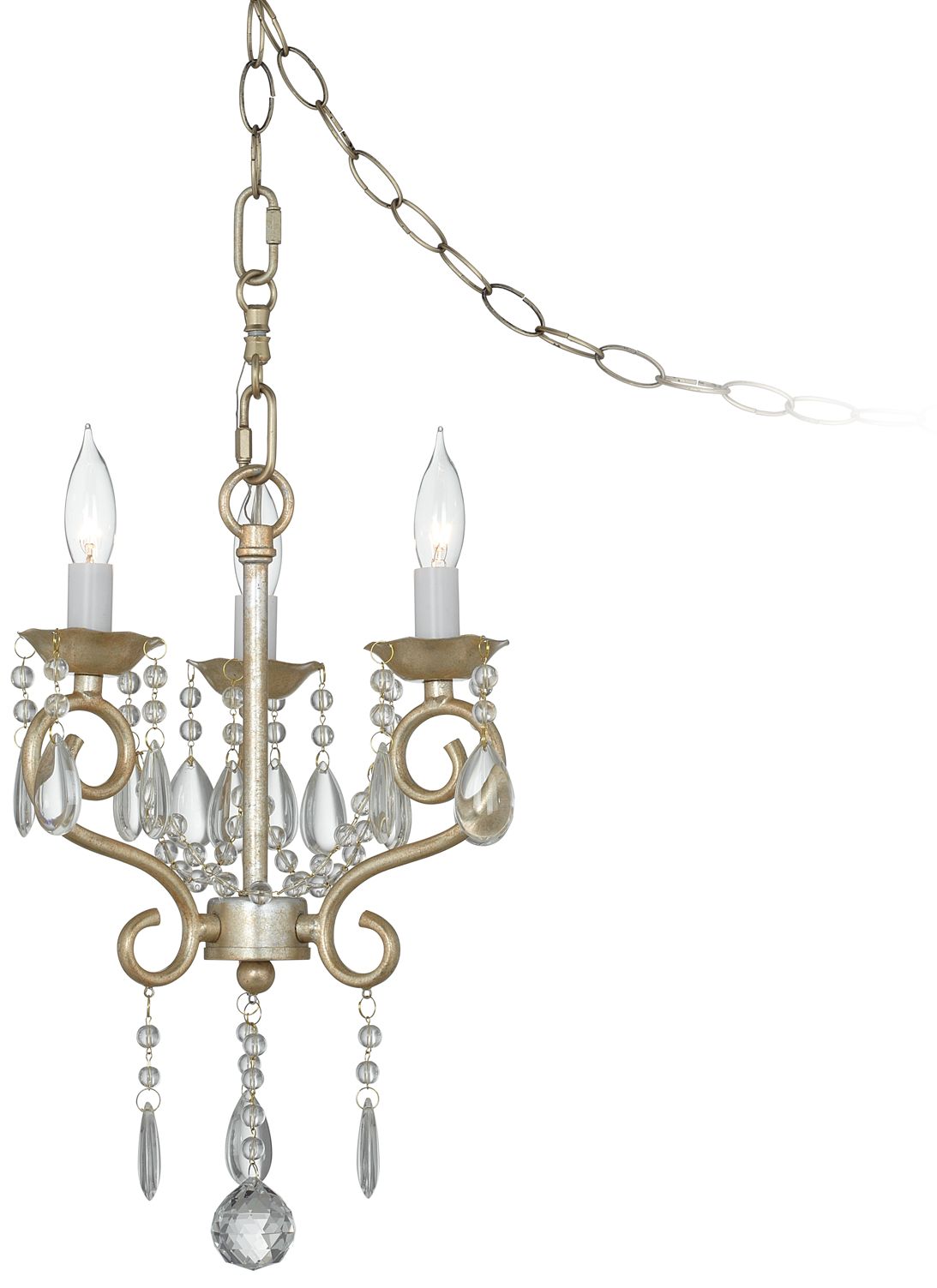Conti Champagne Gold 12" Wide Swag Plug-In Chandelier