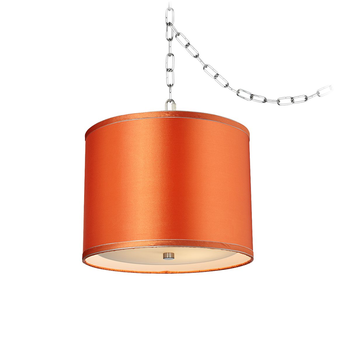 Dyer Steel 12" Wide Orange Drum Shade Swag Chandelier