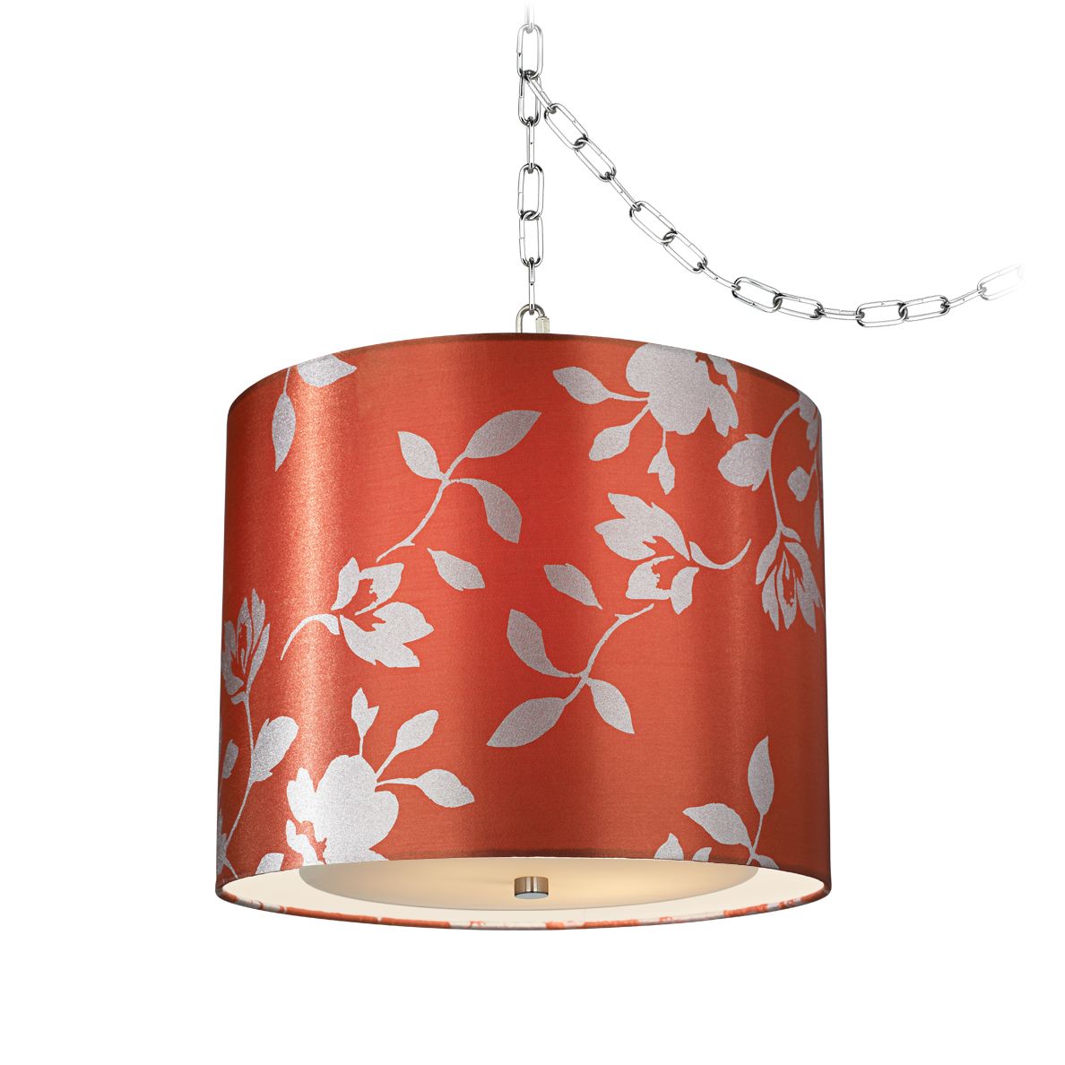 Dyer Steel 14" Wide Satin Leaf Shade Swag Chandelier
