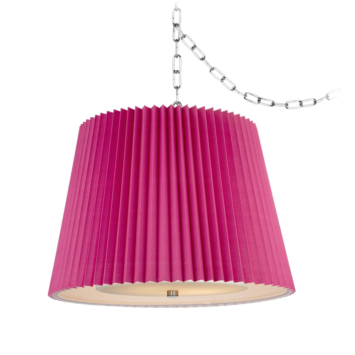 Dyer Steel 16" Wide Swag Style Hot Pink Shade Chandelier