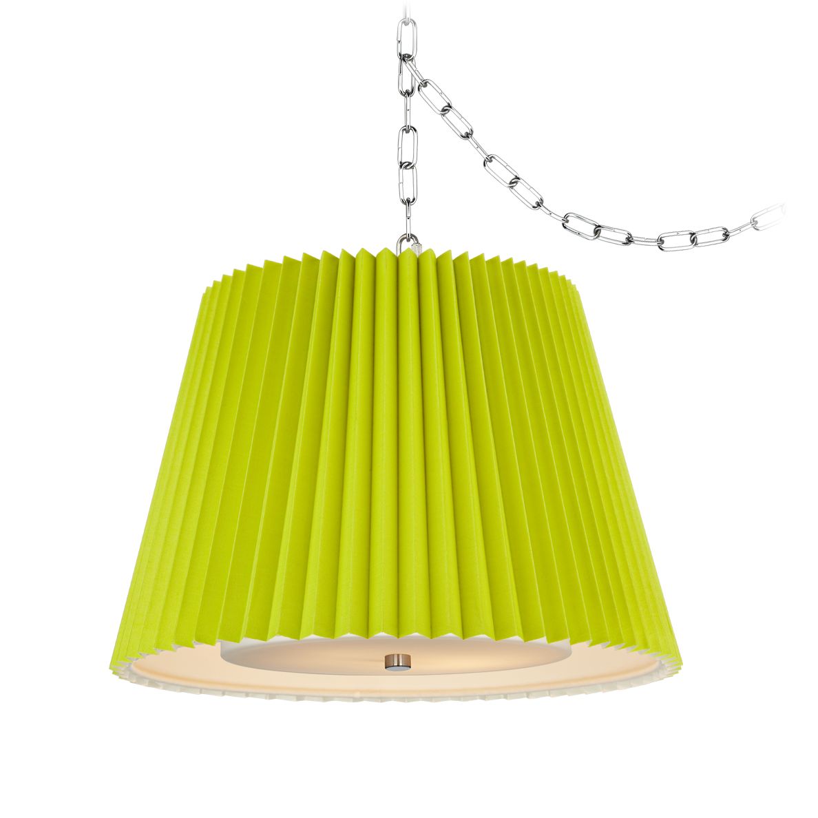 Dyer Steel 16" Wide Lime Green Pleat Shade Chandelier