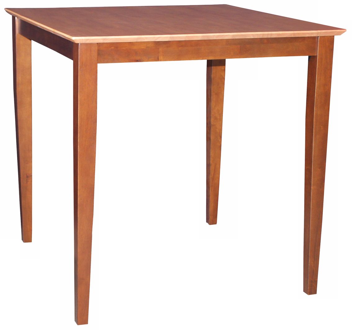 Solid Wood 36" High Cinnamon Shaker Leg Table