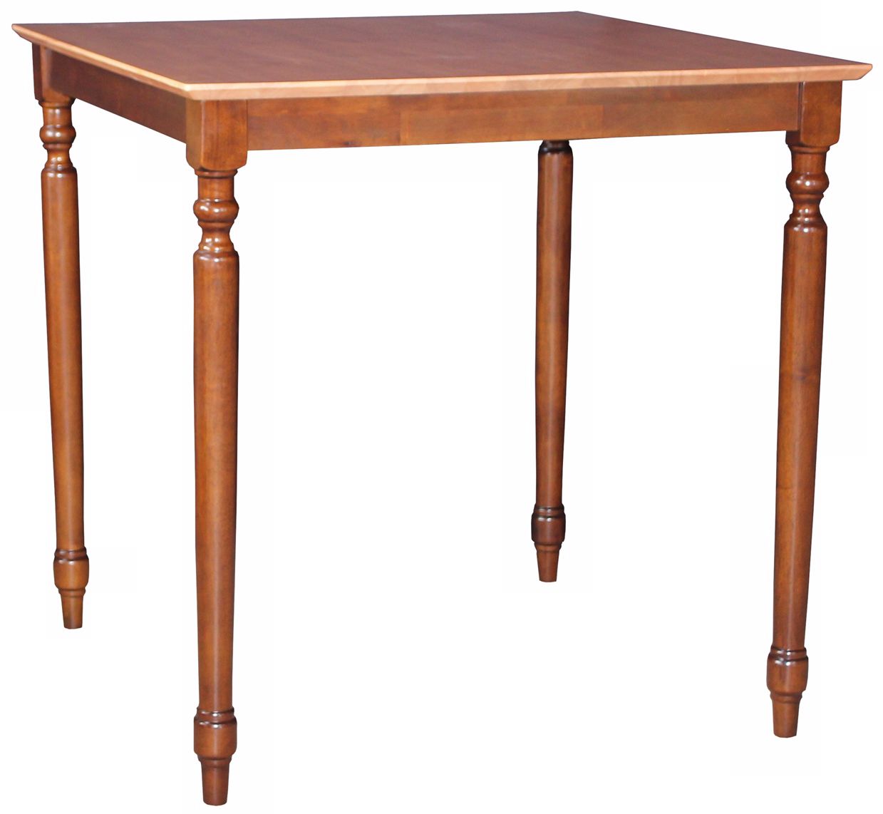 Solid Wood 36" High Cinnamon Turned Leg Table