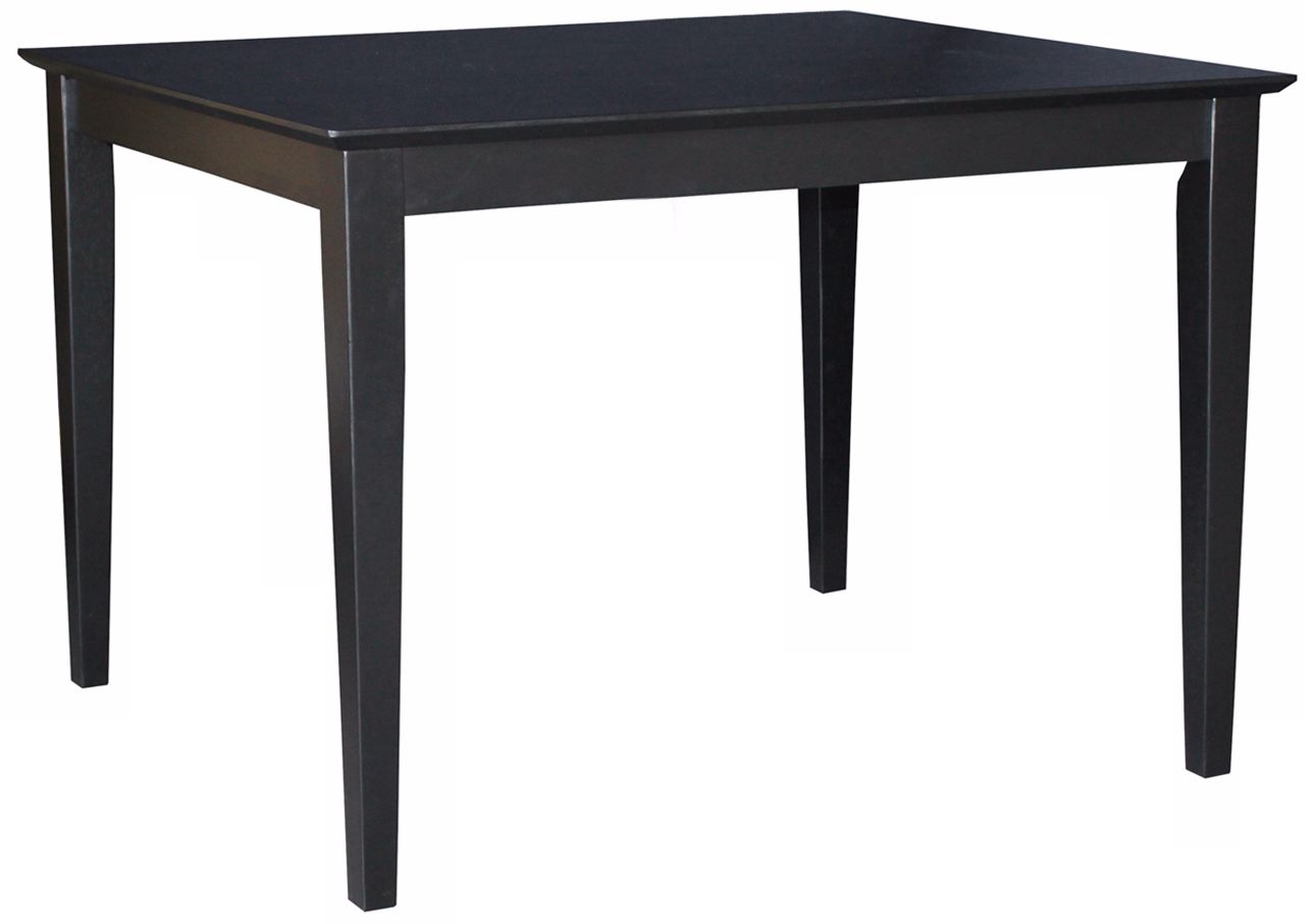 Solid Wood 48" Wide Shaker Leg Black Table