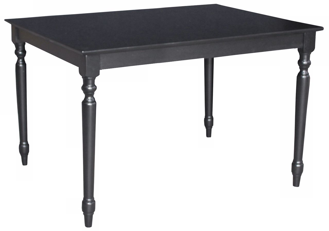 Solid Wood 48" Wide Turned Leg Black Table
